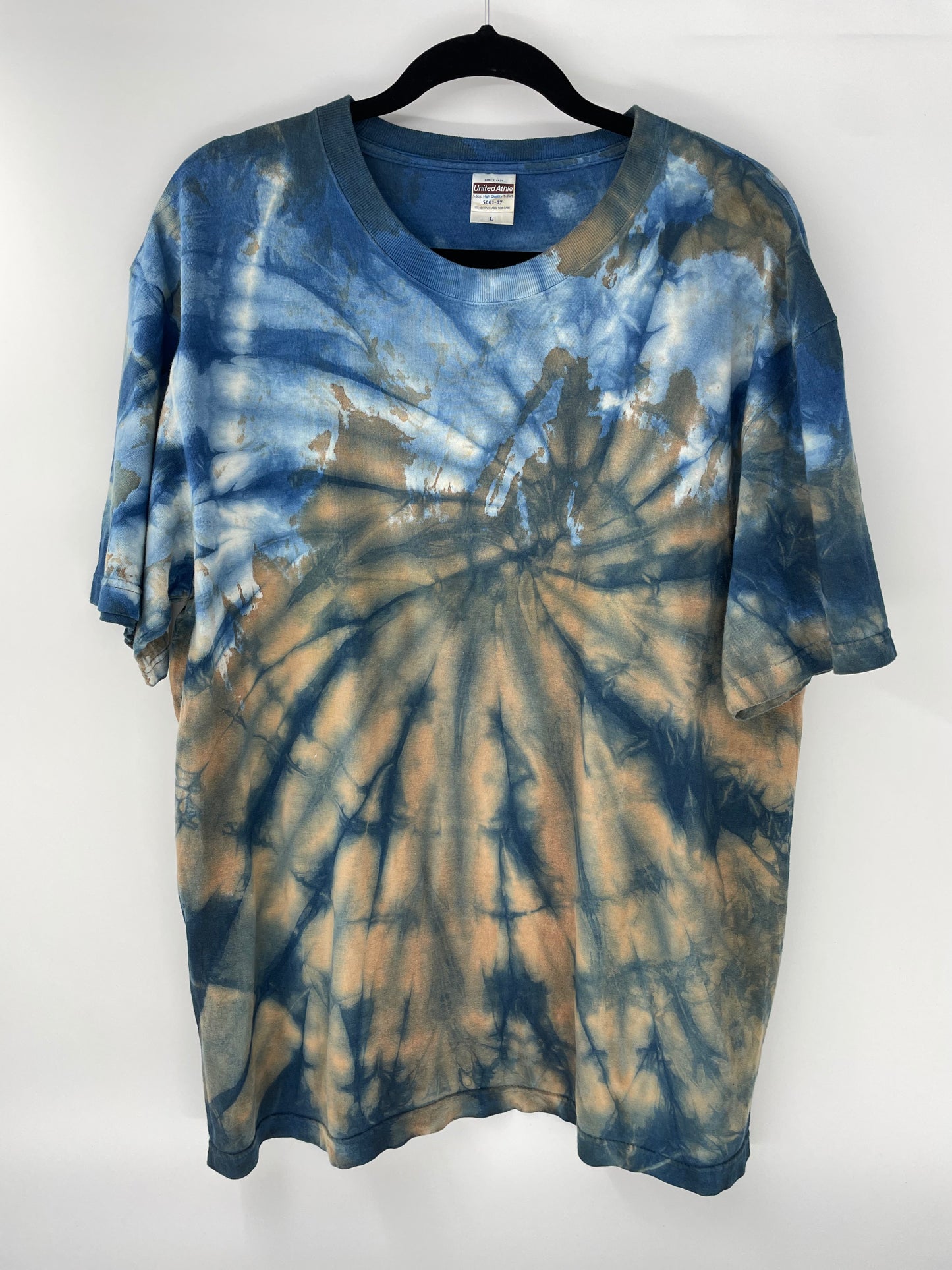 藍染め×柿渋染めTシャツ Lサイズ